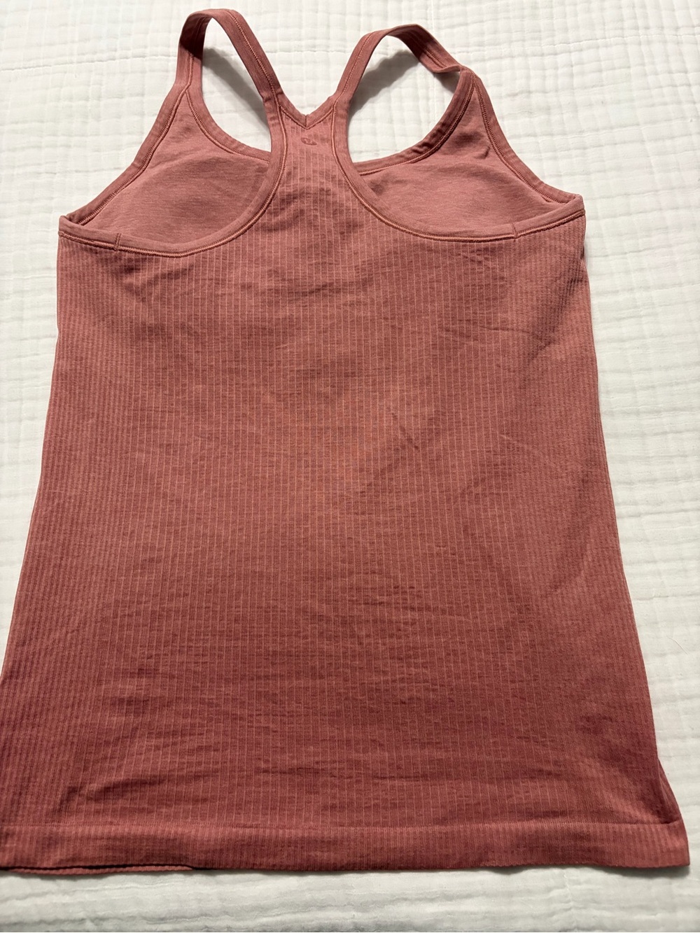 Ribbed Racerback Tank Top - Dusty Rose - Picture 2 of 3